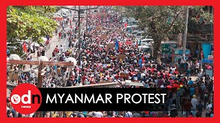 Myanmar Protest: Tens of Thousands Attend Rally to REJECT Military Dictatorship