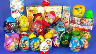 57 Kinder Surprise Eggs! Thomas Spongebob Disney Pixar Jake and the Neverland Frozen Donald