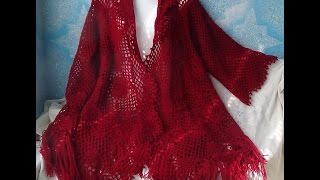 Вяжем крючком. Шаль жакет. Часть 2 -  соединение мотивов