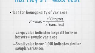 Independent Means t-tests:  Effect Size and F-Max