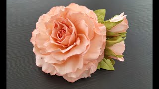 Роза на автоматической заколке / Изделие из фоамирана /DIY