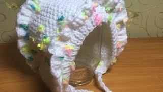 ШАПОЧКА ДЛЯ НОВОРОЖДЕННЫХ ОТ 0 ДО 3 МЕСЯЦЕВ С РЮШАМИ