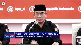 Sah! KPU Umumkan Pasangan Prabowo-Gibran Menangi Pilpres 2024