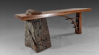 Building a Stone and Wood Bridge Bench - Woodworking - Stone