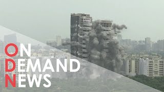 Illegally Constructed 100 Meters Tall Towers Demolished in Delhi