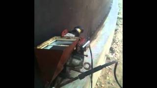 Tank welder outside corner weld