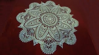 Красивая салфетка крючком. Вязание салфетки. Ажурная салфетка. Часть 3. (napkin, mat. P. 3)