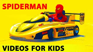 FUN Spiderman Cartoon Cars for Kids Superhero Movie and Children Nursery Rhymes Songs