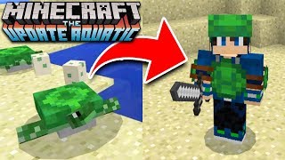 How to Craft SECRET TURTLE ARMOR in Minecraft UPDATE! 1.3 Aquatic Update (Pocket Edition, Xbox, PC)