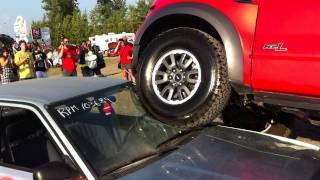 Car crawling in stock Ford SVT Raptor at 2011 Ramshow