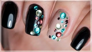 Камифубуки на ногтях. Черный маникюр. Дизайн ногтей с камифубиками