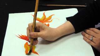 Chinese brush painting basics - gold fish