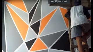 cara mengecat kamar dengan motif geometric