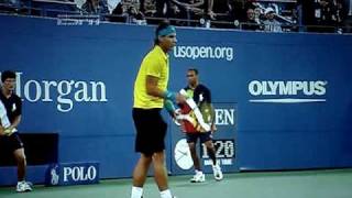 Gonzalez Serve Hits Nadal in Injured Abdomen