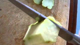 chopping chayote