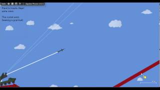 Algodoo phun ракета крушение самолёта парашют война homing missile plane air crash parachute war