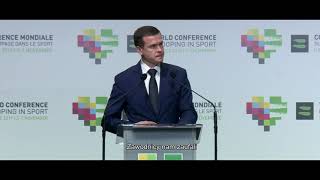 Witold Bańka podczas Światowej Konferencji Antydopingowej w Katowicach