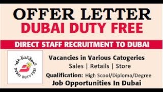 Offer Letter | Sales Job in Dubai for Airport | Male & Female | Dubai Latest Job 2018