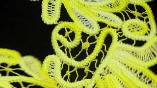 Rosettes and spider web stitches & twisted brides all from the backside of the work