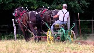 Plowing in July with John Deer Sulky Plow 2011