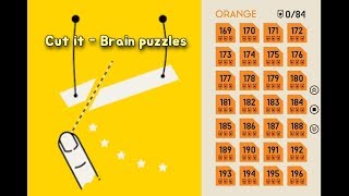 Cut it : brain puzzles(ultra sharp) walkthrough 7.Orange(169~196Level) 3star Perfect clear