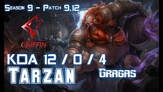 GRF Tarzan GRAGAS vs LEE SIN Jungle - Patch 9.12 KR Ranked