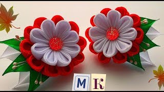 Бантики канзаши из репсовых лент. МК.Svetlana Petrova Kanzashi