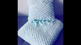 Вязание.Плед из Alize puffy.Пальто крючком начало.