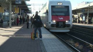 Commuter trains traffic at Tikkurila, Finland