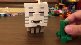 LEGO Minecraft Minifigure Review 1 Ghast and Creeper