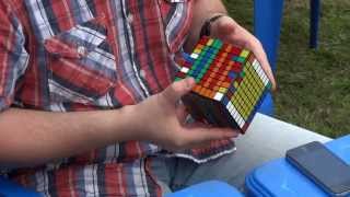 Моментальная сборка громадного кубика Рубика 9x9 (13.07.13)