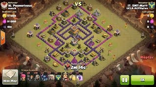 Clash of Clans TH8 vs TH8 Golem, Wizard, Witch & Pekka (GoWiWiPe) Clan War 3 Star Attack