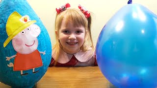 Огромное яйцо с сюрпризом, открываем игрушки.