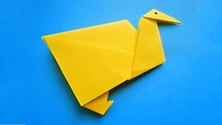 оригами страус, оригами птица страус //  origami ostrich