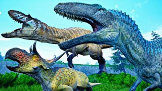 The Isle #126 - Dupla de Acros Vs 3 Albertosaurus! + Manada de Diabloceratops [Acrochantosaurus]