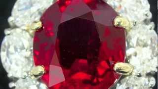 Important Kashmir Sapphire, Burma Ruby & Colombian Emerald Gemstones Cut by Cushion Gem Lapidary