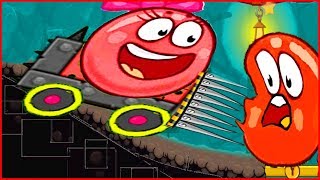 РОЗОВЫЙ ШАРИК НА МАШИНЕ в  игре красный шарик   про New Red Ball 4 .для детей.