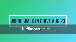 WIPRO WALK IN DRIVE INTERVIEW TOMORROW AUGUST 23