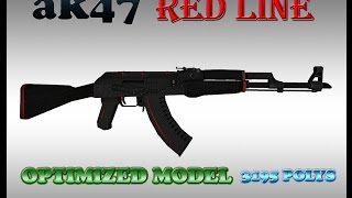 CS:GO AK47 RED LINE HD skin for CS 1.6