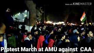AMU students protest march against CAA
