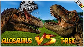 ALLOSAURUS VS T-REX! 100% Genome! Jurassic World Evolution Gameplay [Dino Battle Park]