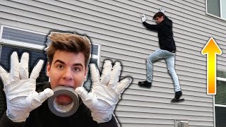 WALL CLIMBING WITH DUCT TAPE HANDS!! | David Vlas
