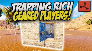 STACKED Geared Players Get TRAPPED and DESTROYED! - Rust Solo Survival Gameplay