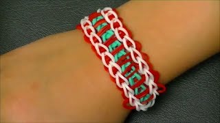 Браслет из резинок. No8. Стиль "лестница". Rainbow loom bracelet tutorial. Style Ladder