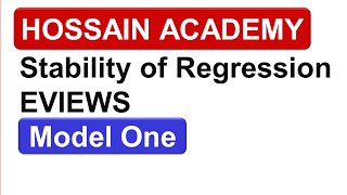 Stability of the regression. Model One. EVIEWS