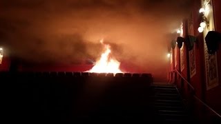 Эксклюзивное видео как начал гореть Кинотеатр 'Жовтень'
