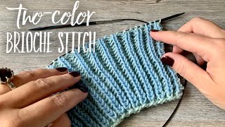 ВЯЖЕМ ШАРФ ДВУХЦВЕТНОЙ РЕЗИНКОЙ БРИОШЬ ?? / Two-color brioche stitch