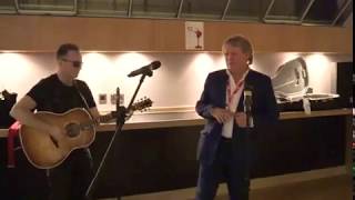 Jim Corr, Patrick Treacy and Aimee Monroe sing “Needle and The Damage Done’