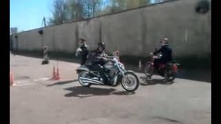 Сдача экзамена в ГАИ на Harley Davidson