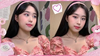 요청폭주!! 하이틴 퀸카 재질 메이크업 핑크핑크한 글로시 쿨톤st | highteen makeup